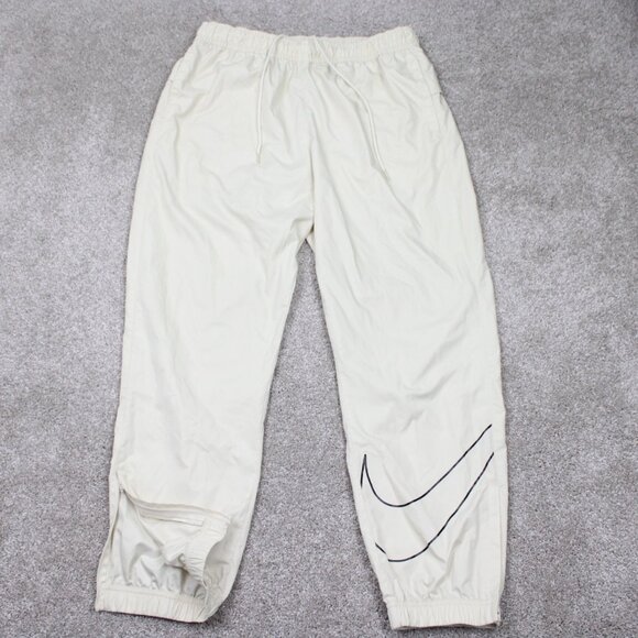 Nike SB Track Pants Men Large Beige Polyester Windbreaker Zip Ankle w/28" inseam - Picture 1 of 12